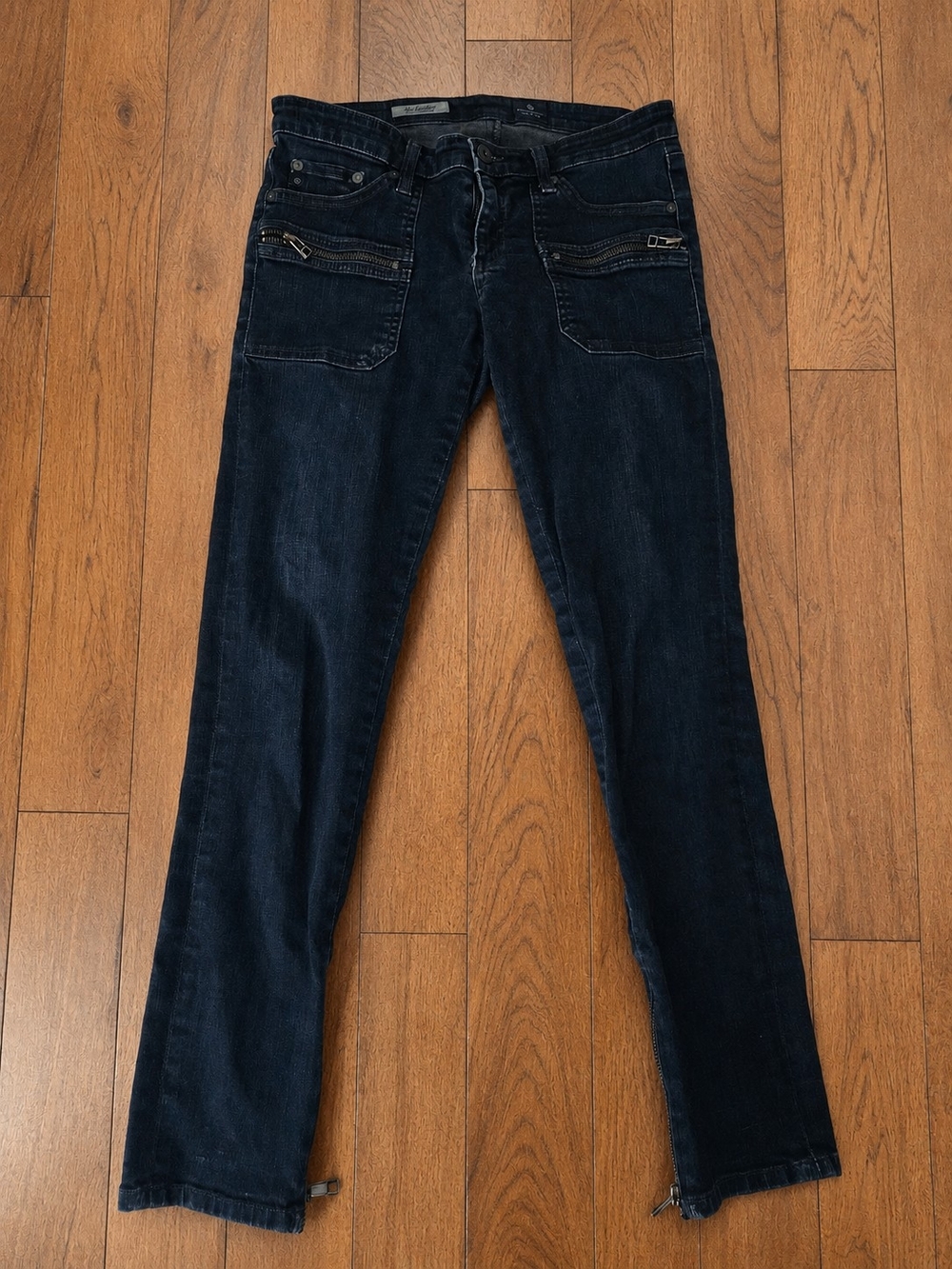 AG Adriano Goldschmied Jeans Womens 28R Dark Wash Zip Pocket Skinny Denim